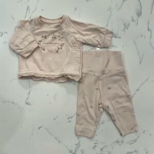 H&M Cream Baby Top with Floral Accents